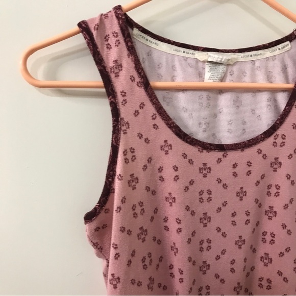 3/$15 Lucky brand maroon pink soft pajama tank top size S - Picture 3 of 8